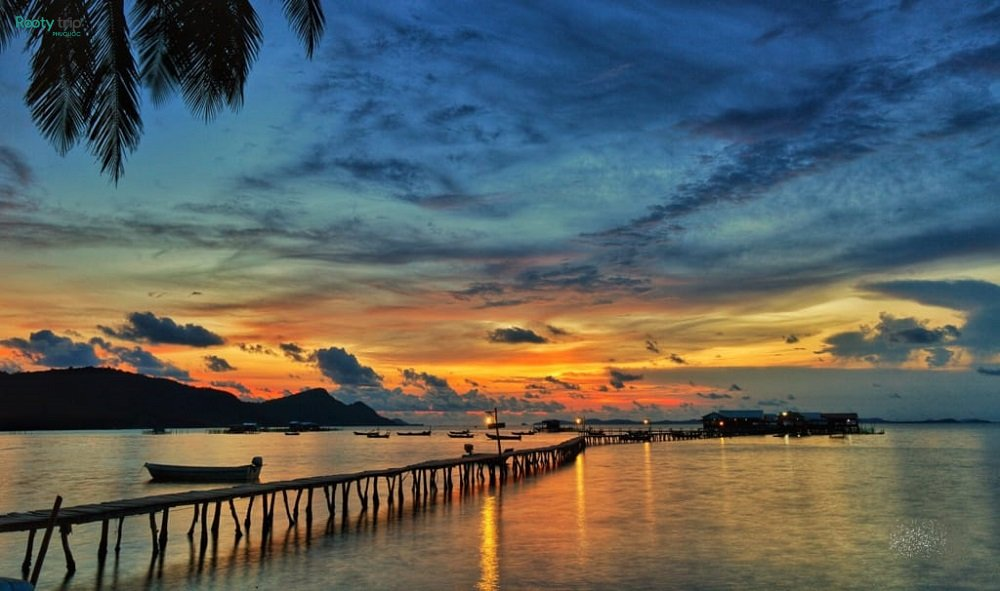 Khung cảnh hoàng hôn tuyệt đẹp tại Làng chài Rạch Vẹm 