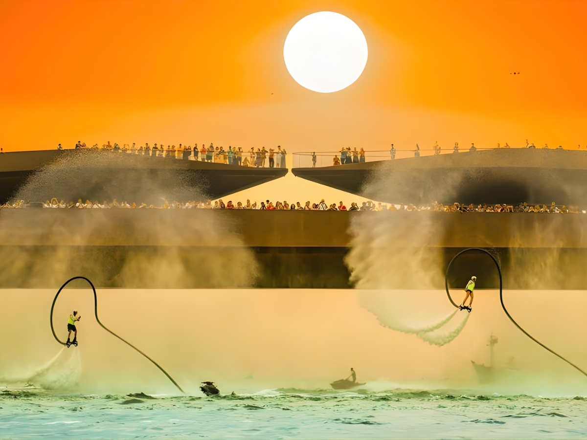 Show Đại dương thức giấc gây ấn tượng với những cú rẽ sóng, nhào lộn và bay lượn từ các vận động viên flyboard và jetski