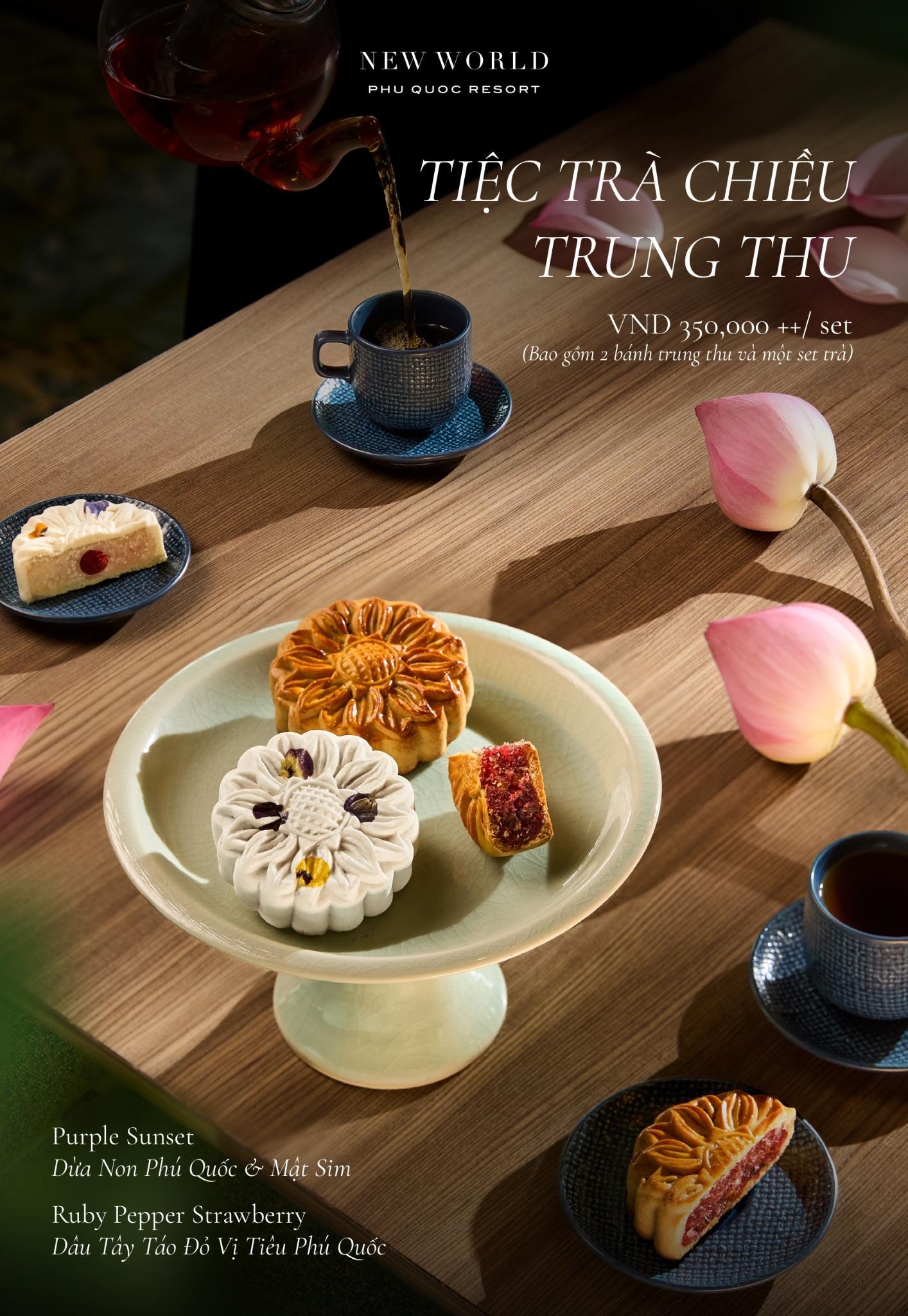 Thưởng thức tiệc trà chiều Trung thu với những chiếc bánh mang hương vị mật sim và tiêu đỏ đặc trưng của đảo Ngọc.