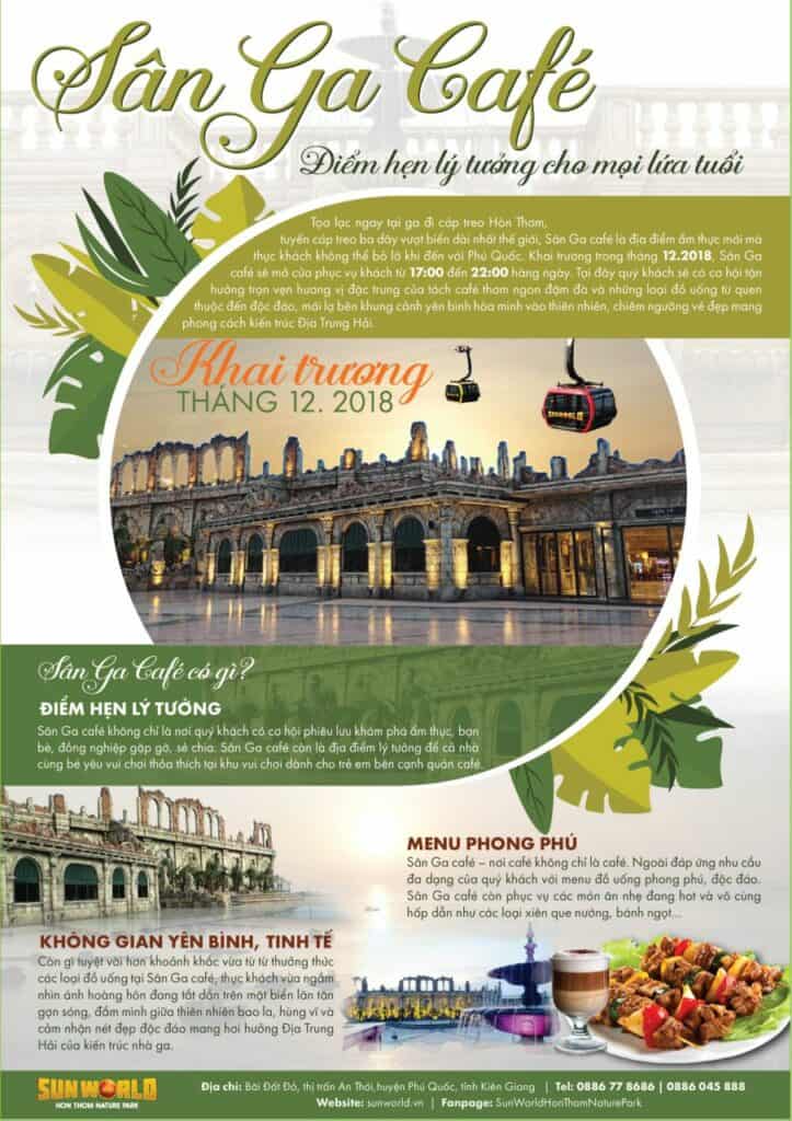 Sân ga cafe tại Sun World Hòn Thơm