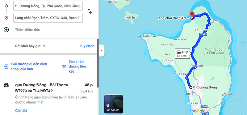 Xuất phát từ trung tâm Dương Đông, bạn có thể tự chạy xe máy theo google map hoặc thuê xe ôm