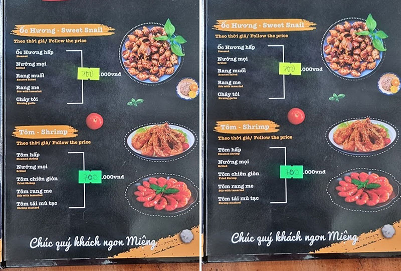 Thực đơn của nhà bè Thu Bao đa dạng và được chế biến nhiều cách khác nhau