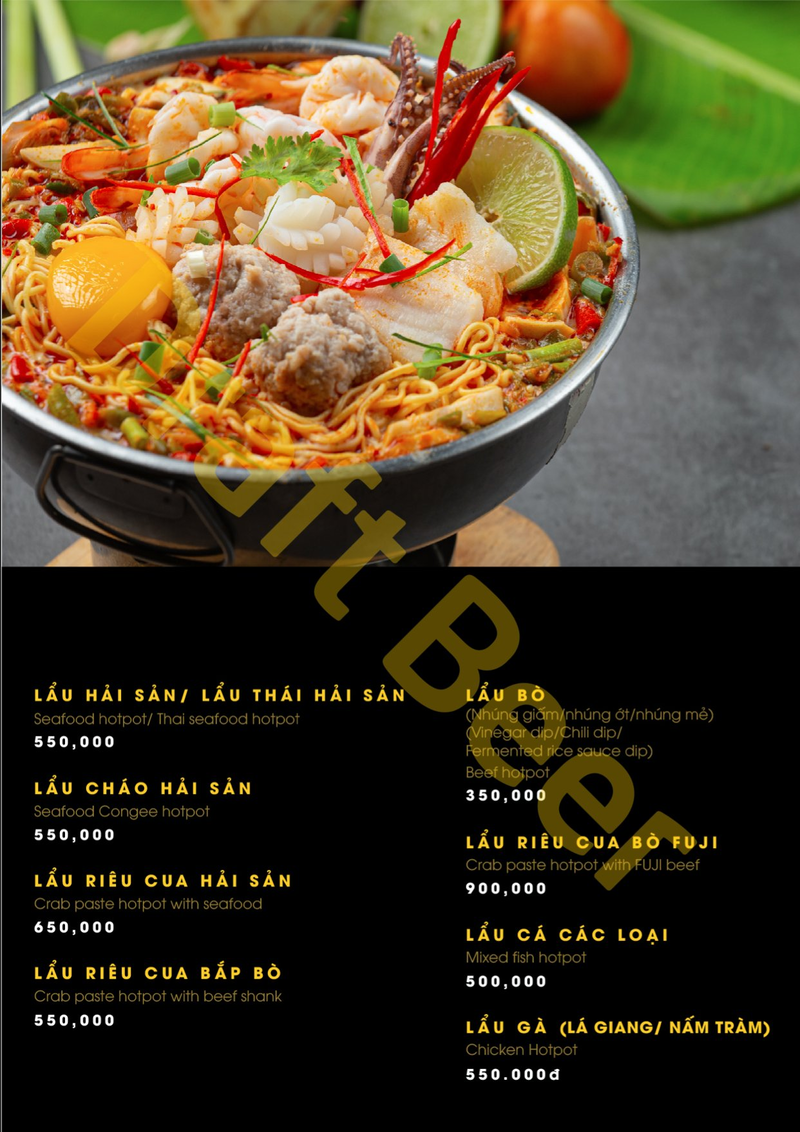 Menu Lẩu