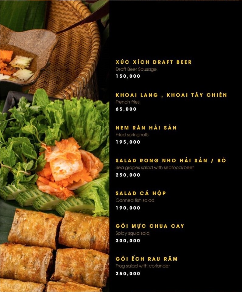 Menu Draft Beer Khai Vị