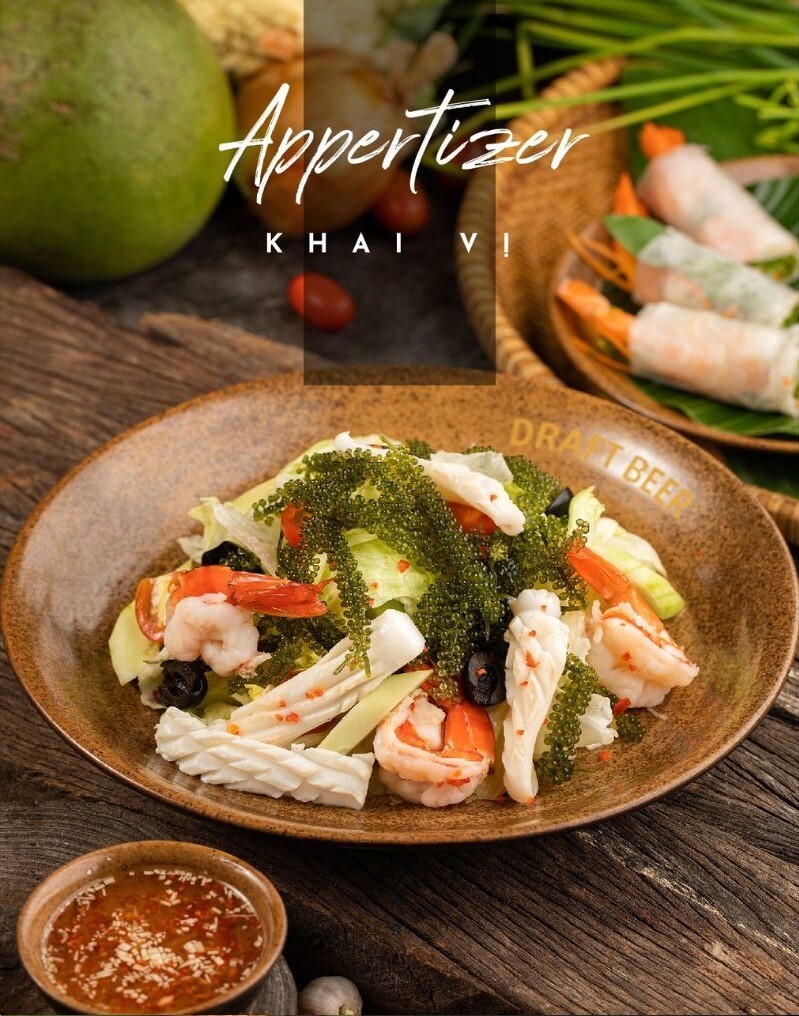 menu món khai vị