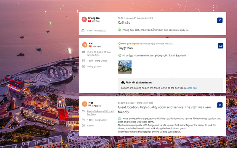 Đánh giá của du khách sau khi nghỉ dưỡng tại Royal Hotel