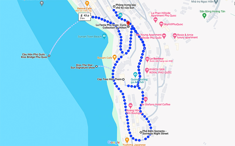 Vị trí của khách sạn La Festa trên Google Map