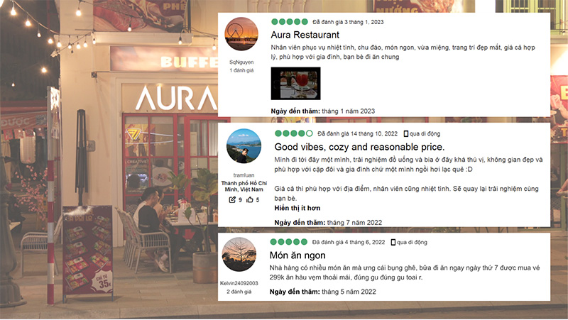 Đánh giá tại Aura Buffet