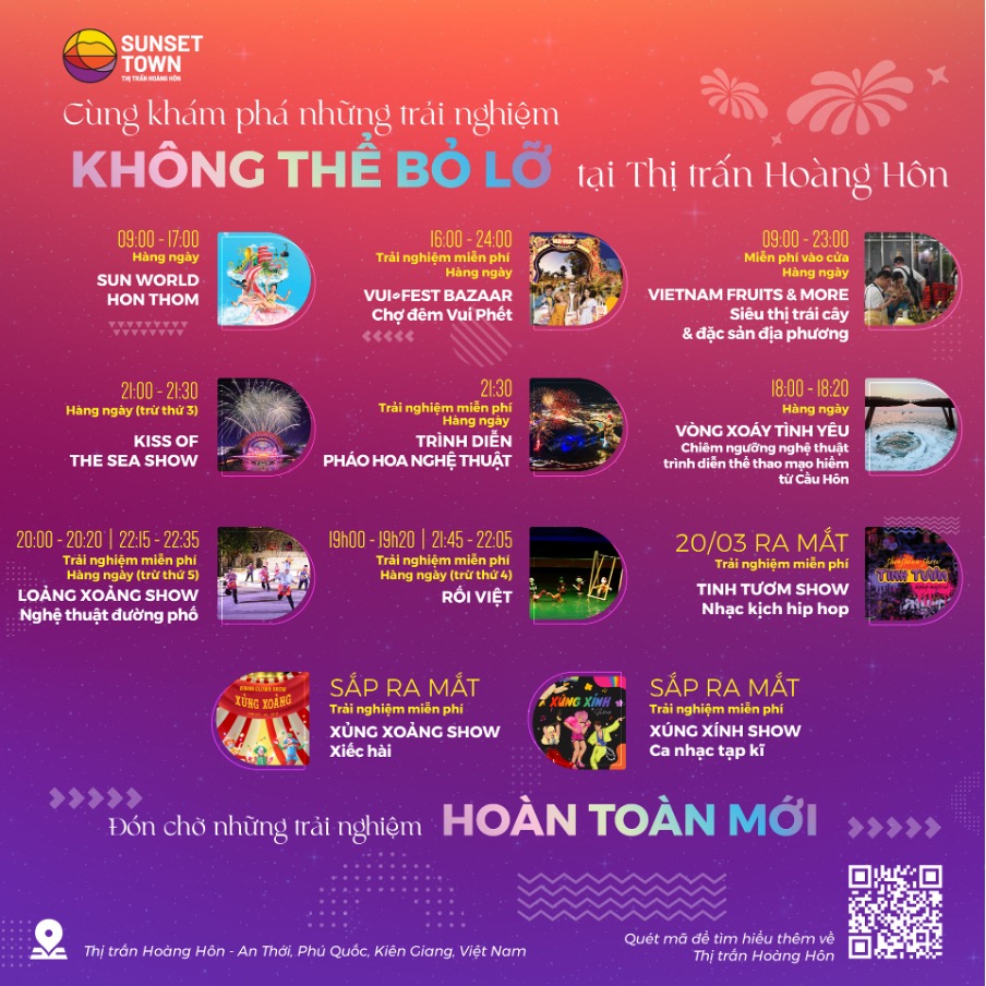 Những trải nghiệm không thể bỏ lỡ tại Thị trấn Hoàng Hôn - Sunset Town 2024