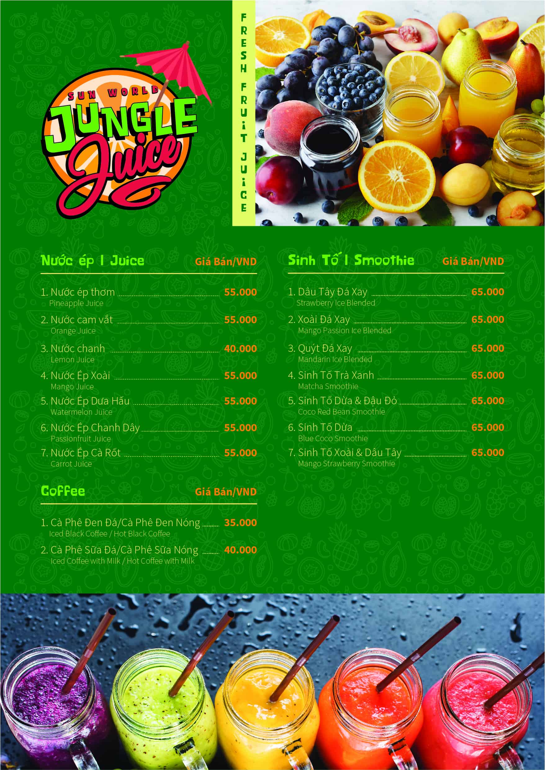 Menu Jungle Juice