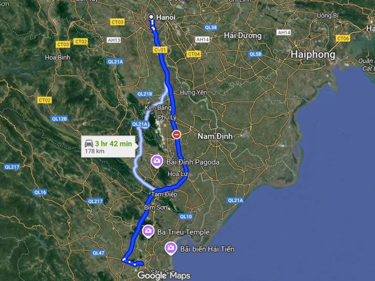 Khoảng cách từ Hà Nội đến Thanh Hóa bao nhiêu km? 