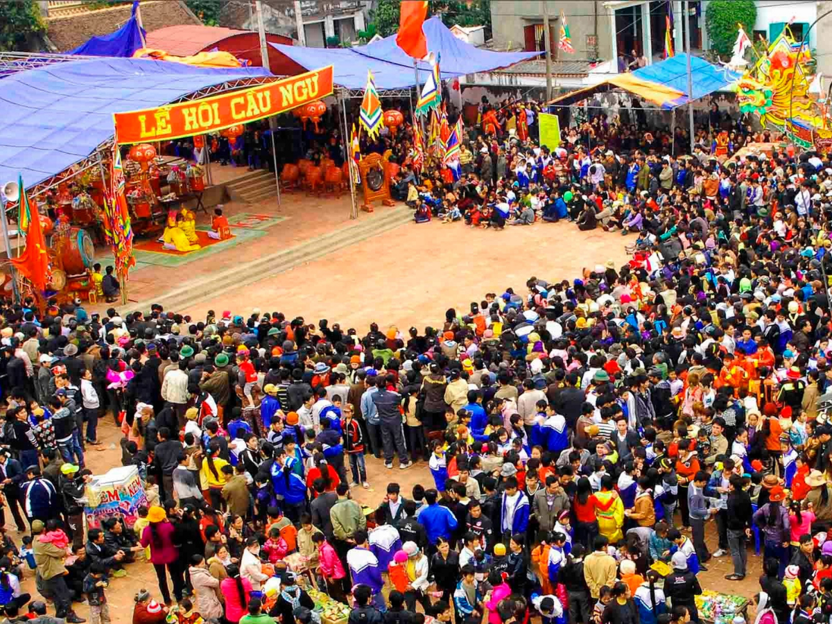 Lượng lớn du khách từ khắp các miền về lễ hội cầu ngư Hậu Lộc để trải nghiệm và tham dự những nghi lễ đặc sắc. 