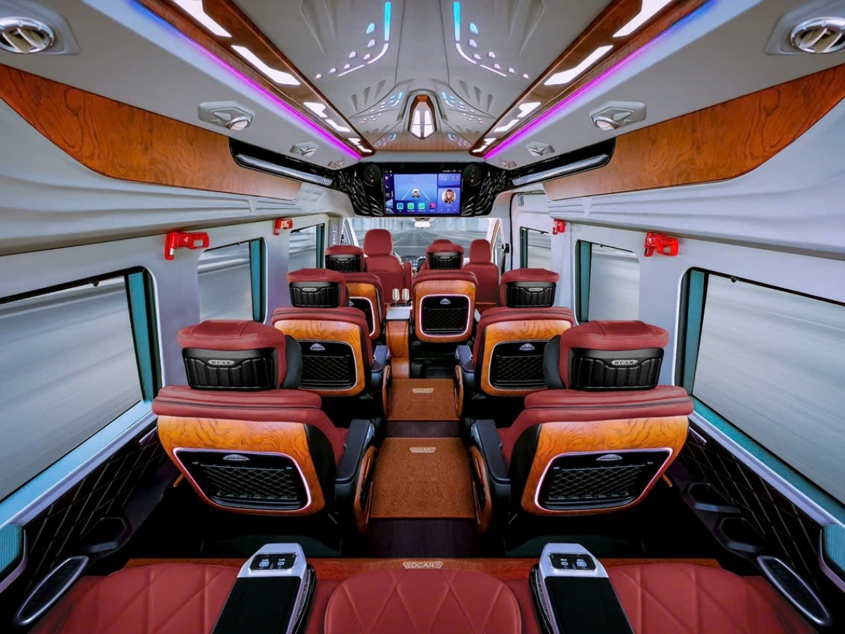 Hạng xe 9 chỗ sang trọng của nhà xe Vĩnh Quang.