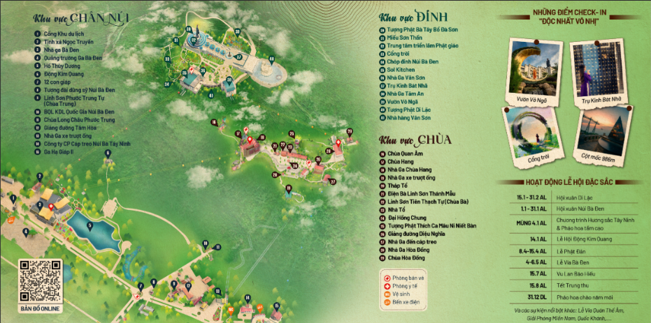 Tổng quan 3 phân khu chính tại quần thể Núi Bà Đen