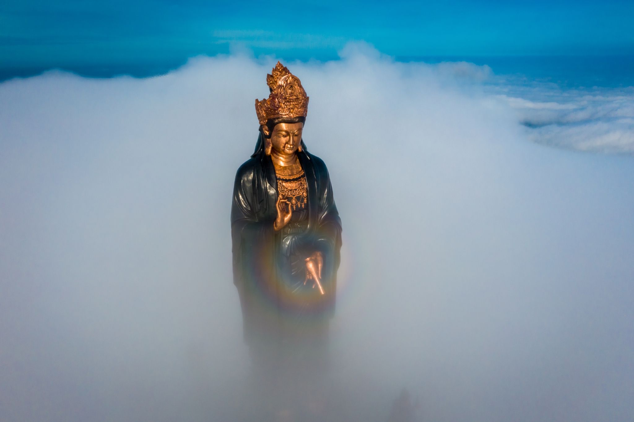 The Tay Bo Da Son Buddha statue, where cultural heritage seamlessly blends with modern technology