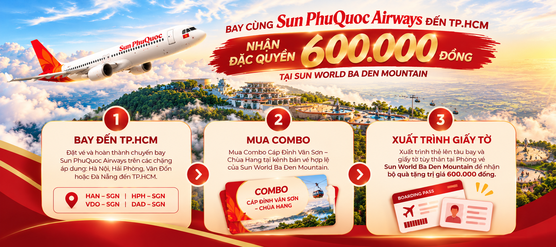 Du khách có thể dễ dàng nhận bộ quà tặng trị giá 600.000 đồng khi xuất trình giấy tờ hợp lệ theo thể lệ chương trình.