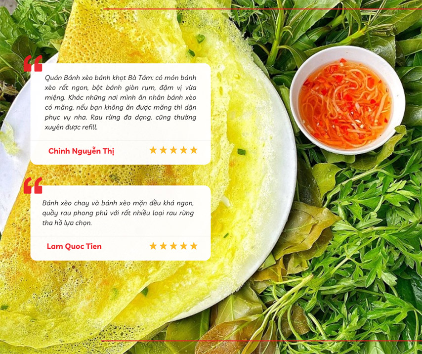 Du khách chia sẻ về trải nghiệm với món bánh xèo rau rừng