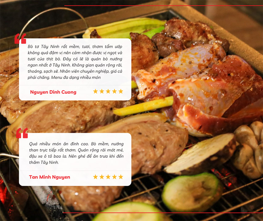 Du khách đánh giá về các quán có món bò tơ ở Tây Ninh