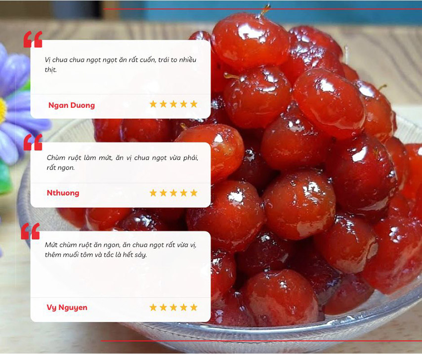 Đánh giá thực tế của du khách khi thưởng thức mứt chùm ruột Tây Ninh