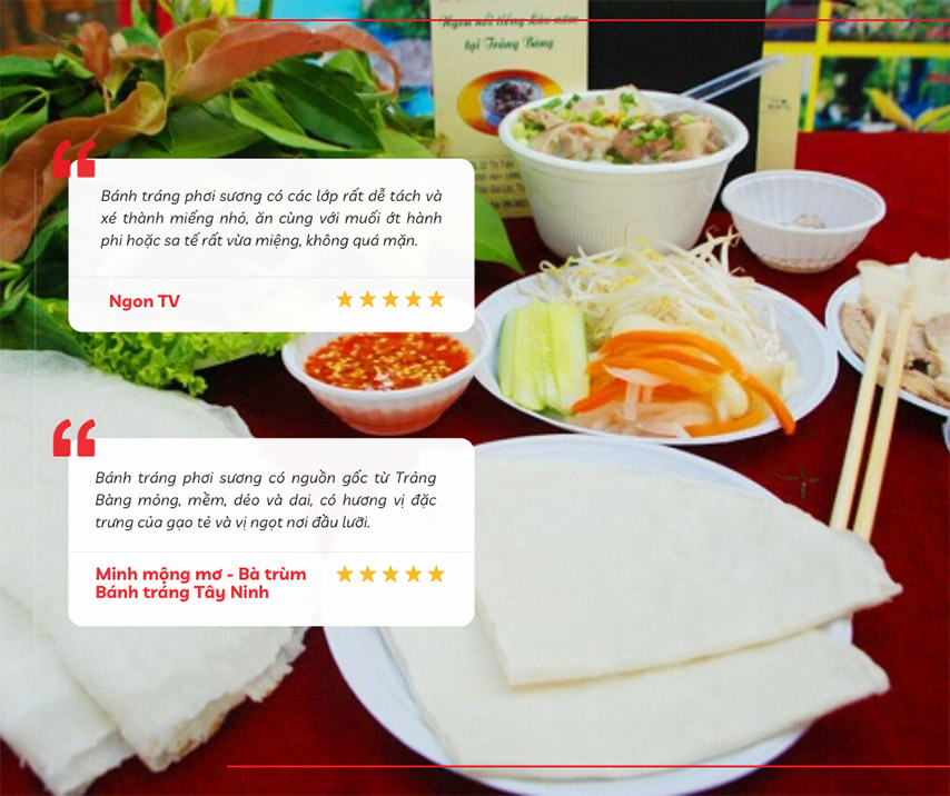 Review của du khách về hương vị của bánh tráng phơi sương Tây Ninh