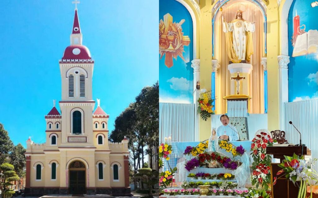 So sánh kiến trúc bên ngoài và bên trong nhà thờ giáo xứ Tây Ninh (Nguồn: Tổng hợp)
