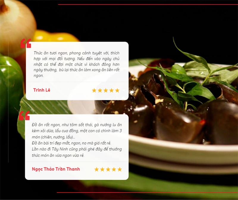 Đánh giá của du khách khi thưởng thức ẩm thực tại nhà hàng Long Trung