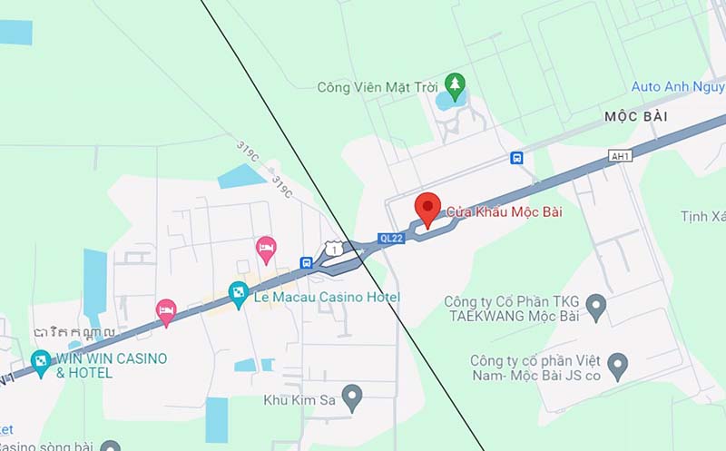 Cửa khẩu Mộc Bài là nằm trên tuyến đường Xuyên Á/QL22 có giao thông thuận lợi, du khách dễ dàng di chuyển tới đây