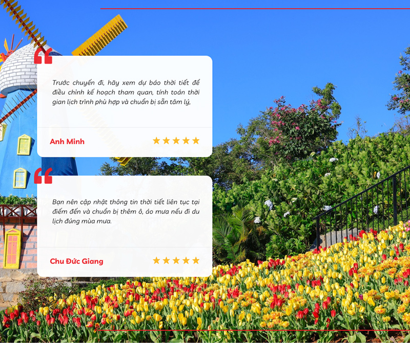 Xem dự báo thời tiết trước chuyến đi giúp bạn có hành trình du lịch tự túc suôn sẻ