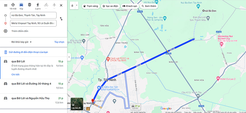 Cách di chuyển từ núi Bà Đen đến Meliá Vinpearl Tây Ninh