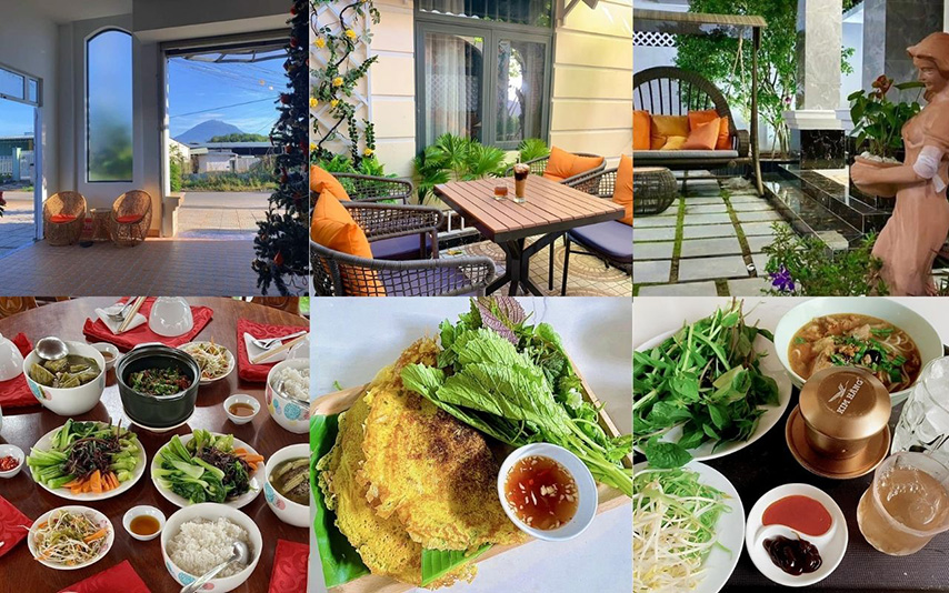 Ngoại cảnh và món ăn phục vụ tại khách sạn (Nguồn: Internet)