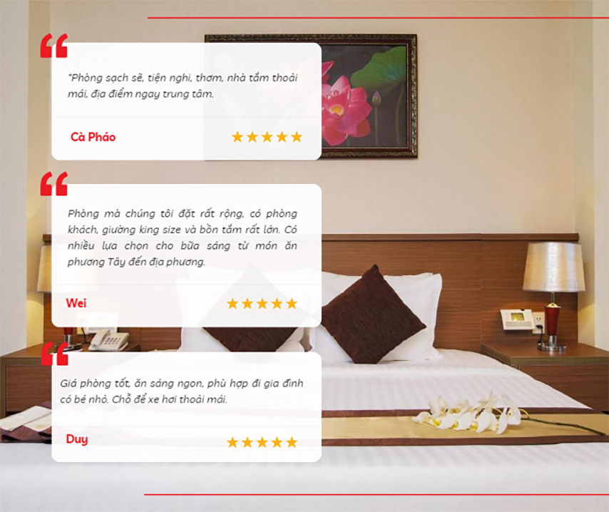 Khách hàng đánh giá tốt về Khách sạn Sunrise