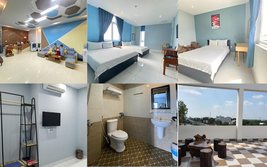 Sảnh chính, không gian phòng và sân thượng Khách sạn An Nhiên (Nguồn: Internet)