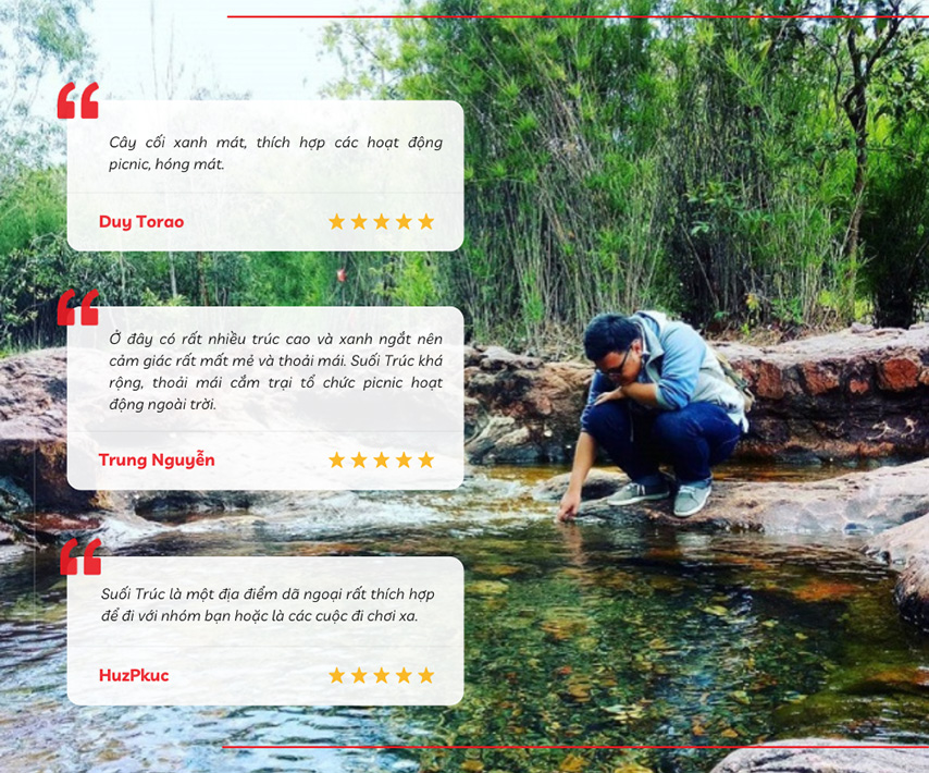 Review từ một số khách đã du lịch suối Trúc