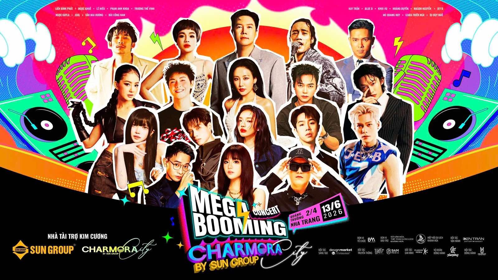 Đại nhạc hội Mega Booming – Charmora City tại Nha Trang: Pháo hoa mãn nhãn và dàn sao hội tụ