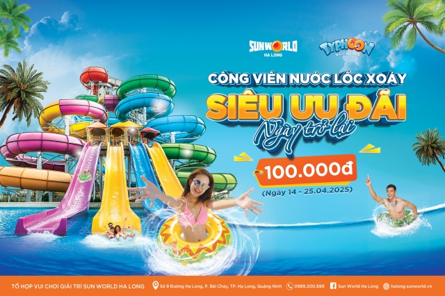 🎉 ƯU ĐÃI CỰC HOT – CÔNG VIÊN NƯỚC LỐC XOÁY MỞ CỬA ĐÓN HÈ CHỈ 100.000Đ! 🌊